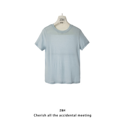 ZH【夏日轻语】简约短袖T恤女宽松百搭显瘦内搭上衣