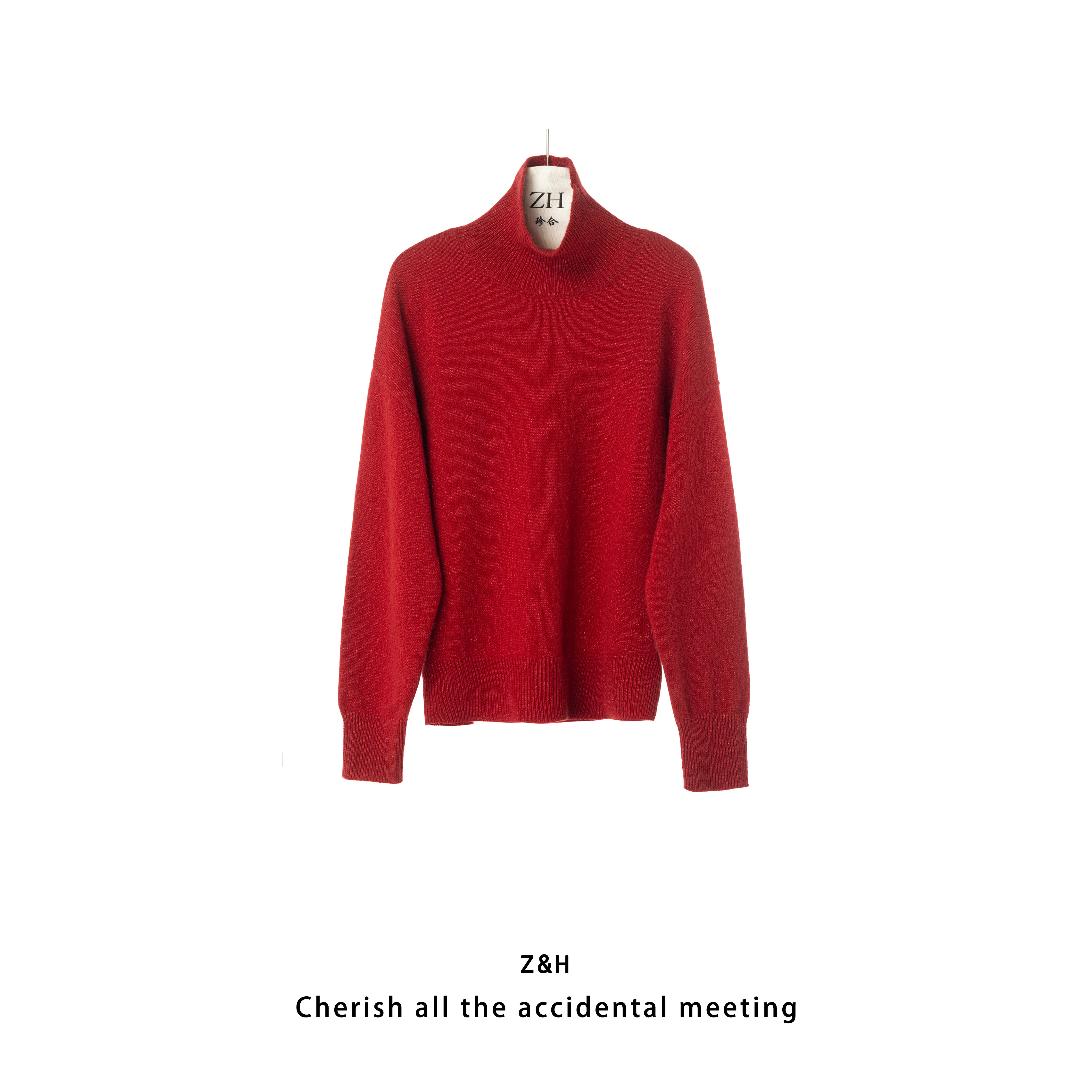 ZH【海风失意】高领纯色简约满天星毛衣针织衫女长袖