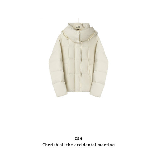 ZH【查尔南州】纯色简约羽绒服女长袖舒适保暖