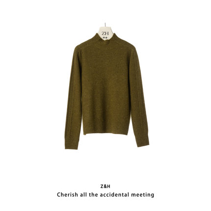 ZH【烘焙暖阳】半高领百搭轻奢毛针织衫