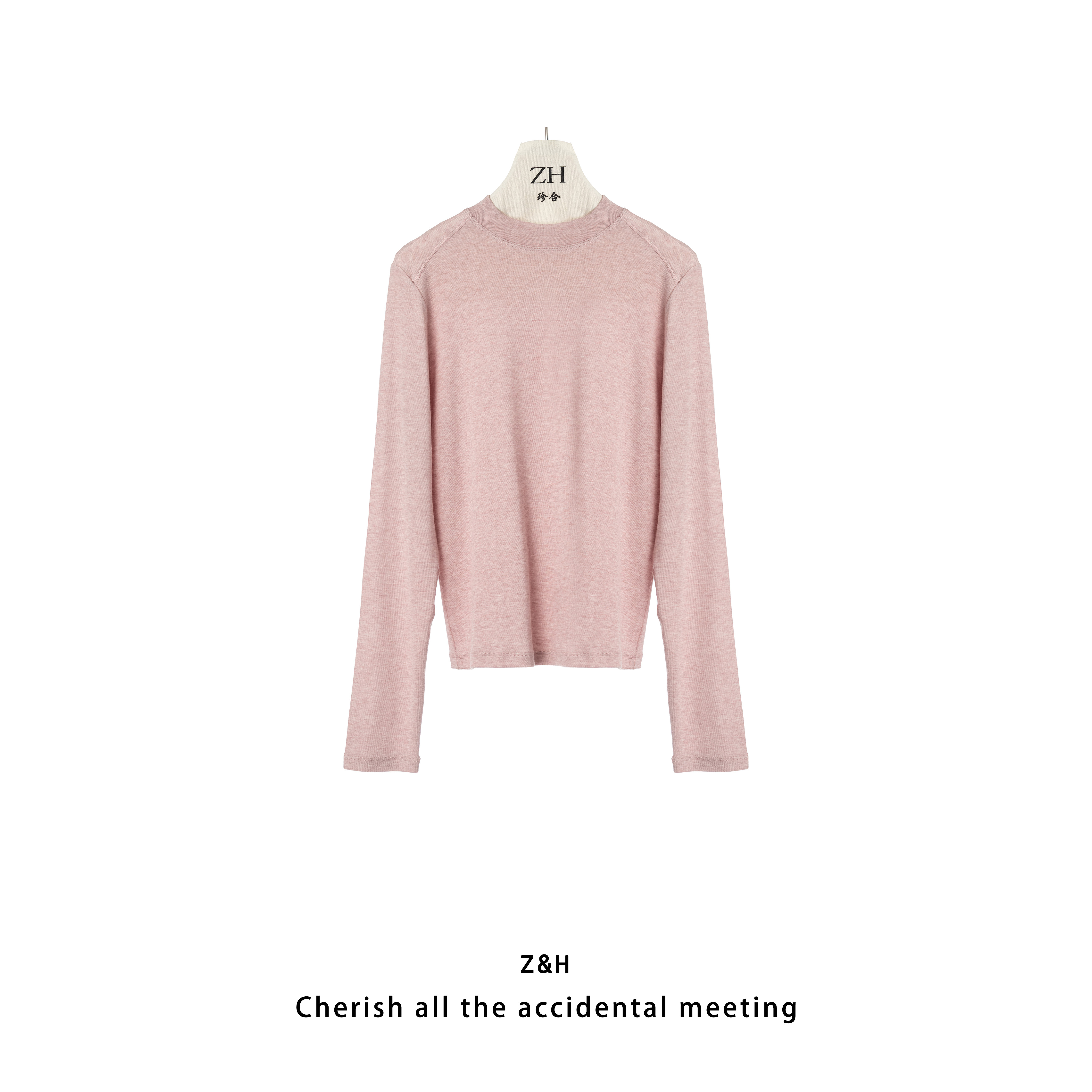 ZH【初秋雨夜】圆领纯色T恤女长袖舒适简约