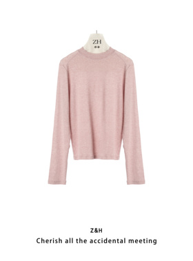 ZH【初秋雨夜】圆领纯色T恤女长袖舒适简约