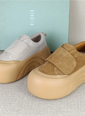 瑞贝卡专柜撤柜断码处理真皮女鞋谢谢百搭厚底增高小个子春季单鞋