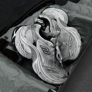 休闲网面透气运动鞋 厚底轮胎鞋 增高做旧老爹鞋 男女款 潮 2025年新款