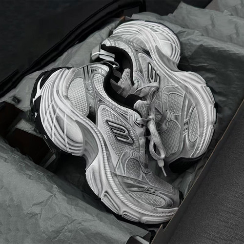 厚底轮胎鞋2025年新款男女款增高做旧老爹鞋休闲网面透气运动鞋潮