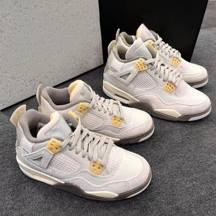aj4灰兔子男鞋2025春季新款aj3休闲系带高帮厚底篮球运动鞋板鞋潮