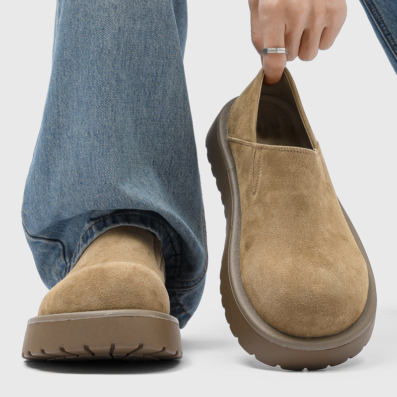 厚底全包勃肯鞋男女复古休闲一脚蹬懒人乐福鞋情侣增高大头穆勒鞋