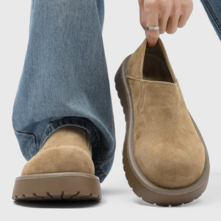 厚底全包勃肯鞋男女复古休闲一脚蹬懒人乐福鞋情侣增高大头穆勒鞋
