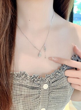 S925银碎冰冰吉言葫芦流苏项链不褪色马年新年送礼盒礼袋1
