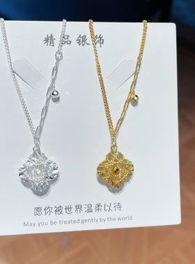 S925银纯银镂空纯银项链不褪色圣诞送礼盒礼袋顺丰10