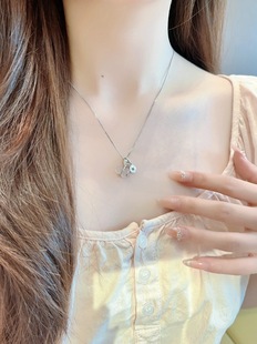 S925银纯银新款钱币白玉髓葫芦项链不褪色新年送礼盒礼袋顺丰1