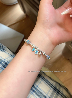 S925银纯银法郎蝴蝶结手链不褪色纪念情人七夕礼物送礼盒顺丰7