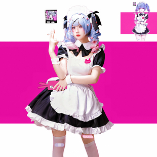 初音未来兔子洞cos服女仆装cosplay服装miku女装日常连衣裙全套