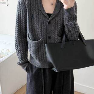 拉夫2025秋冬新款 822401 老钱风绞花羊毛衫