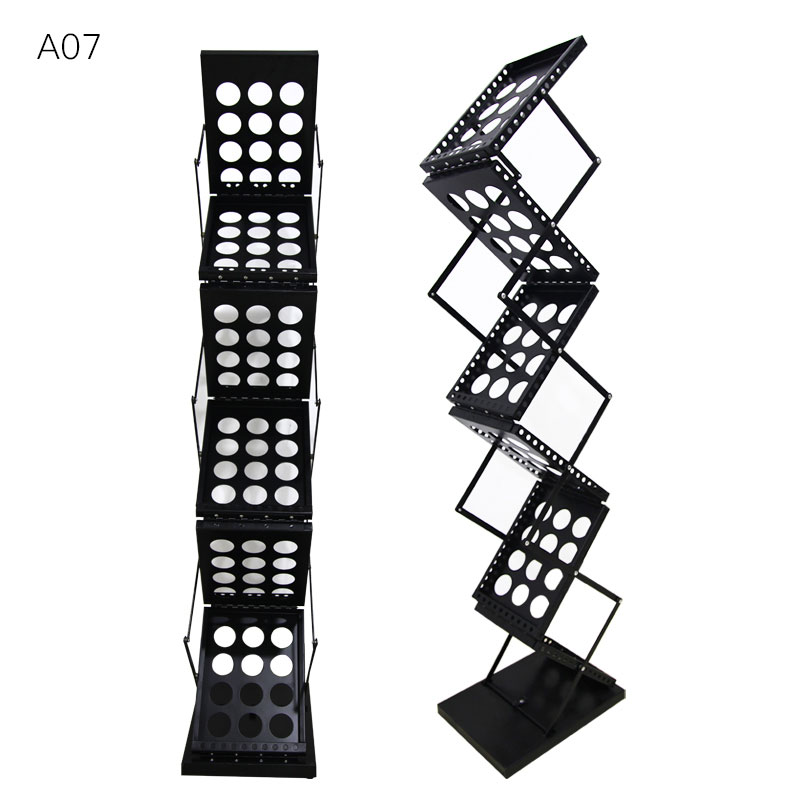 a4铝合金展会网红收纳折叠资料架落地 中古杂志书报刊宣传展示架