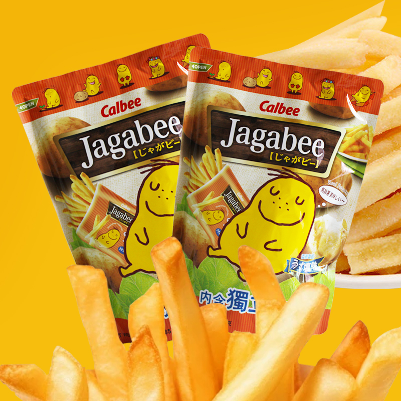 香港进口calbee卡乐b宅卡b薯条jagabee三兄弟85g袋装膨化零食品