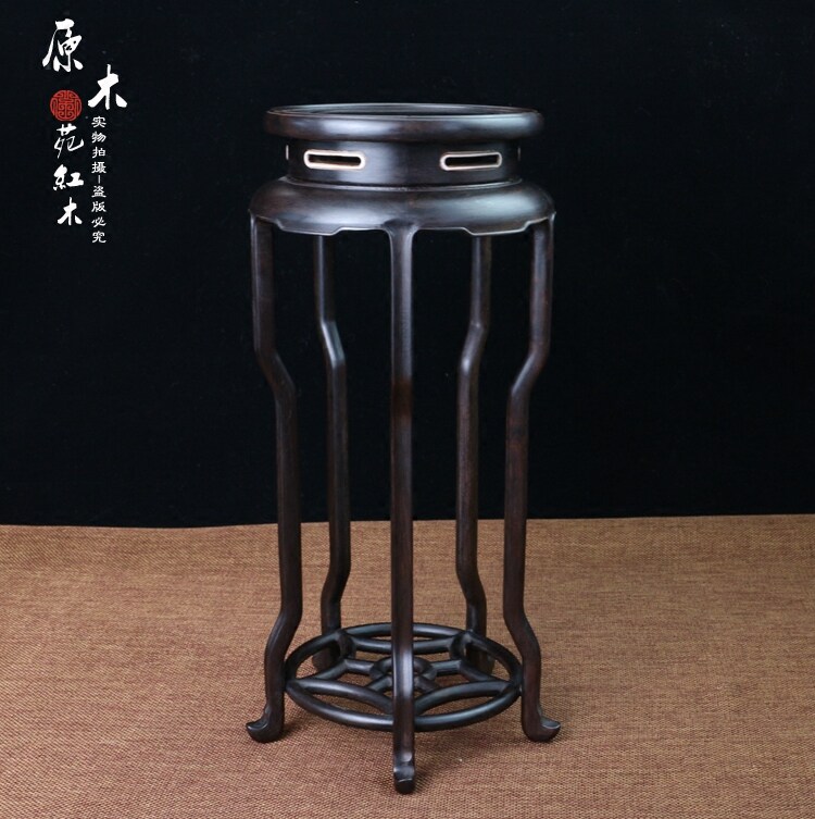 红木紫光檀微型小盆景花架底座