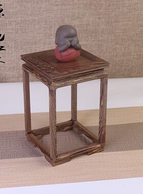 红木室内桌面小花架鸡翅木