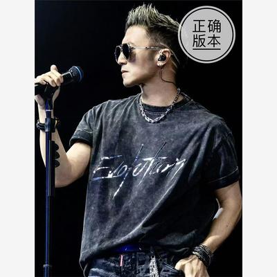 2025进化演唱会谢霆锋同款T恤短袖evolution春夏男女纯棉做旧衣服