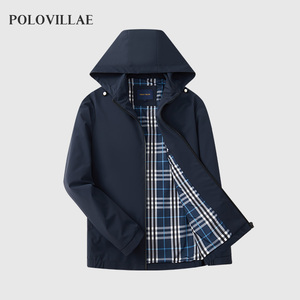 polovillae保罗可拆卸帽男士夹克衫秋季商务休闲工作外套AEPF355