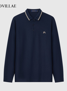 polovillae保罗威特男装专柜春季新款商务纯色长袖polo衫ABQS616