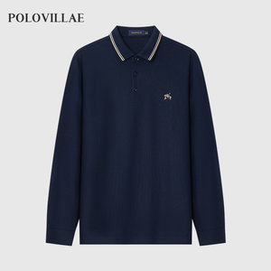 polovillae保罗威特男装专柜春季新款商务纯色长袖polo衫ABQS616