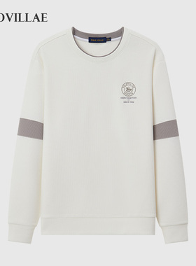 polovillae保罗2024秋季男薄款卫衣圆领白色潮流百搭上衣ABPF185