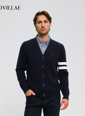 Polovillae男士专柜同款假两件针织开衫男商务通勤男毛衫APQF027