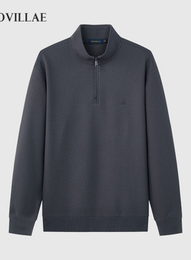 Polovillae保罗男士商务休闲纯色半拉链立领长袖T恤男卫衣ABQF198