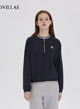 Polovillae女士专柜同款宽松半拉链卫衣女日常运动女外套ABQF809