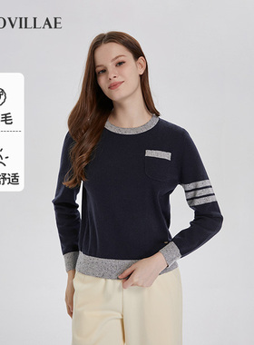 Polovillae女士专柜同款精品羊毛衫女柔软保暖百搭针织衫APQF760