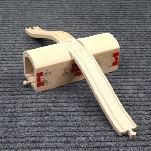 木制火车轨道儿童玩具扩充配件木质玩具车小火车积木男童拼装 木头