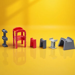 木制玩具火车轨道配件叠加桥墩支架木质轨道车布里奥米兔木头轨道