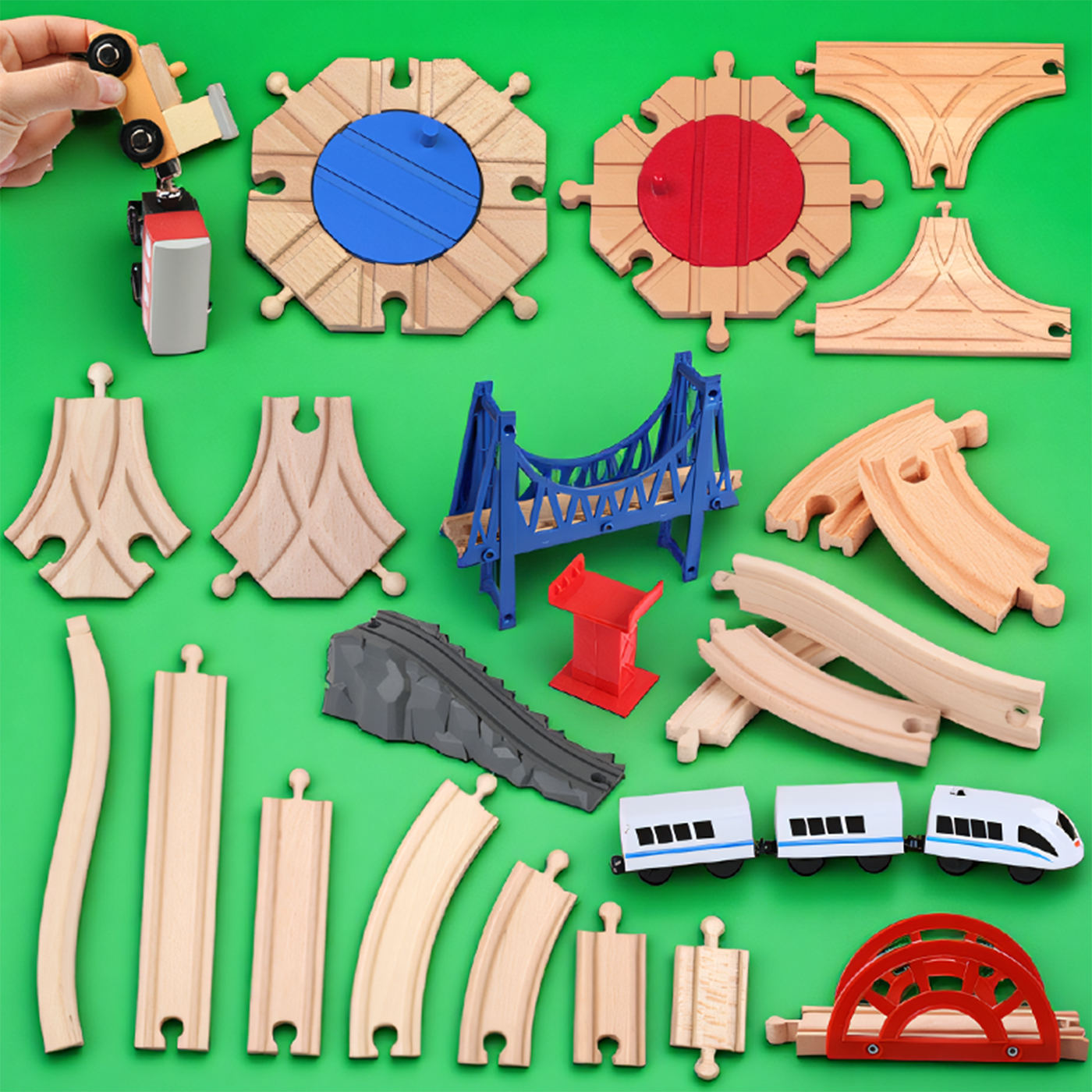 HL木质火车轨道轨道车散件