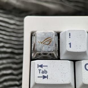Rog败家之眼夜魔冰晶银色镂空钛金属机械键盘键帽单个ESC原厂高度