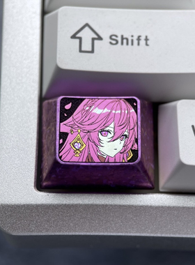 八重神子 1.25U  Ctrl 彩色钛合金键帽 个性金属键帽阳极工艺