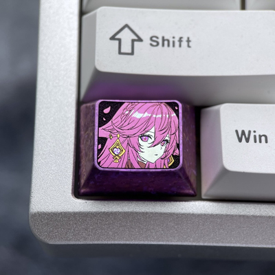 八重神子 1.25U  Ctrl 彩色钛合金键帽 个性金属键帽阳极工艺