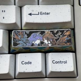 雷电将军和八重神子2.75U Shift彩色钛合金键帽精密线条侧面手雕