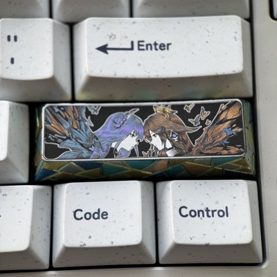 雷电将军和八重神子2.75U Shift彩色钛合金键帽精密线条侧面手雕