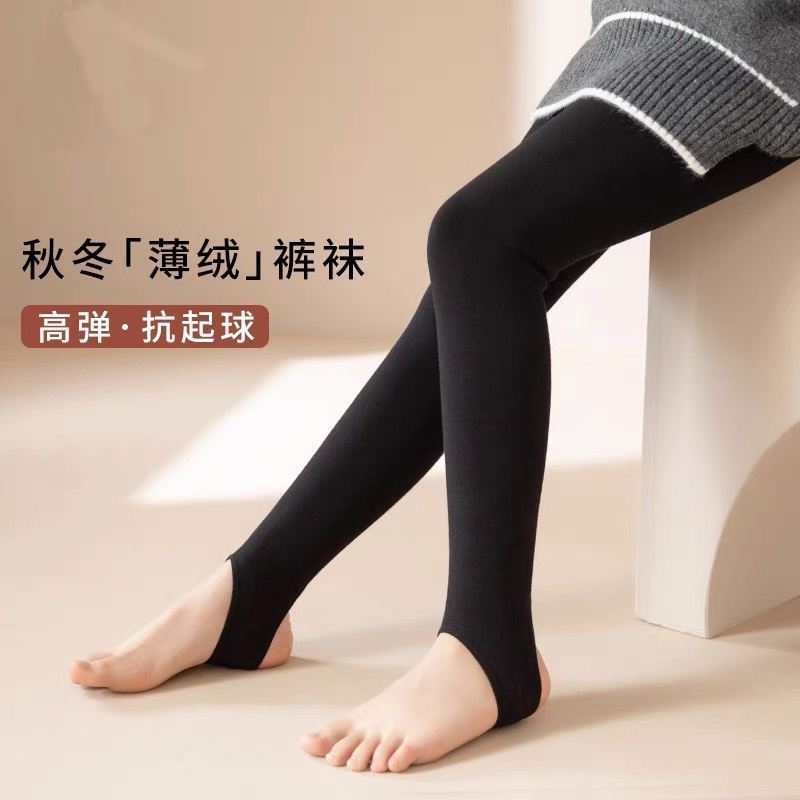 儿童打底裤女童冬季加绒厚款光腿神器高腰蕾丝面膜连裤袜踩脚外穿