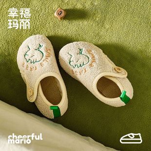 儿童棉拖鞋女童2025新款秋冬包跟宝宝棉鞋幼儿家居保暖男童毛拖鞋
