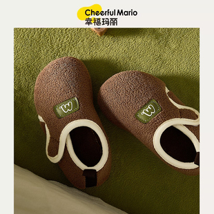 儿童棉拖鞋女童包跟2025新款冬季宝宝棉鞋幼儿室内家居男童毛拖鞋