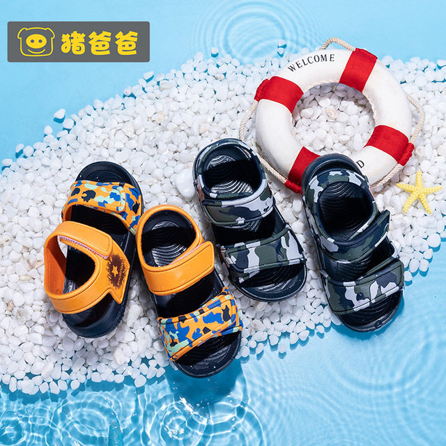2019 trẻ em mới dép mềm dép giày đáy nữ bé trai chức năng trượt trẻ nhỏ mùa hè trẻ ngụy trang