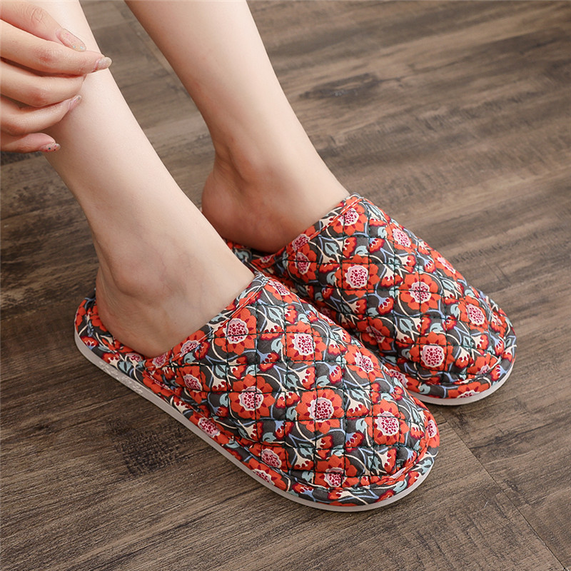 起彩家居家用室内防滑橡胶底秋冬季情侣男女地板碎花包头布艺拖鞋,居家布艺,居家棉拖/棉鞋,淘宝优惠券,粉丝福利购,淘宝优惠卷