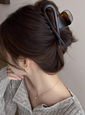 复古色亚克力磨砂抓夹女高级感鲨鱼夹大号新款后脑勺发夹