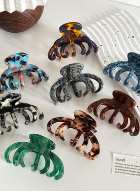 新款加厚4MM醋酸发夹高级感盘发鲨鱼夹百搭马尾夹子抓夹女头饰