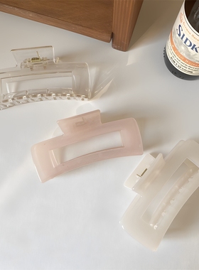 韩国ins果冻色~大号亚克力抓夹女夏天超仙鲨鱼夹高级感后脑勺夹子