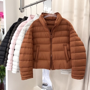 欧货泡芙面包服女短款立领排骨羽绒服小个子云朵保暖90白鸭绒冬款