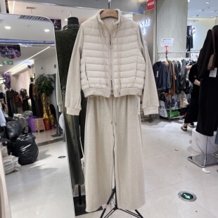 欧洲站休闲排骨50羽绒服套装短款2026秋冬新款阔腿裤两件套61597