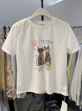 2026夏季新款女装时尚宽松显瘦圆领卡通印花短袖T恤女上衣61328